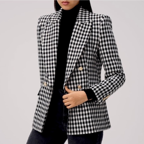 Zara Jackets & Blazers - NWOT Double-Breasted Houndstooth Blazer